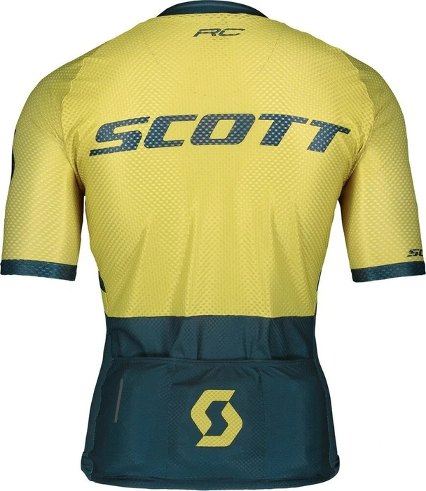 Scott RC Premium Climber Trikot kurzarm nightfall blue/lemongrass yellow (Herren)