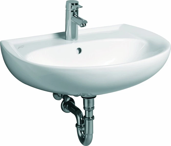 Geberit Renova Waschtisch 65cm, Hahnloch mittig, mit Überlauf, bahamabeige
