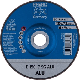 Pferd E 150-7 SG ALU Schleifscheibe, 150x7.2x22.23mm, 10 Stück