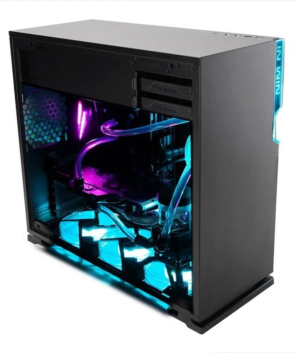 In Win 101C, schwarz, Glasfenster