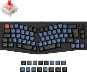 Keychron Q8 Alice Knob Version, 65% Layout, LEDs RGB, Carbon Black, Gateron G Pro RED, USB, DE (Q8-M1-DE)