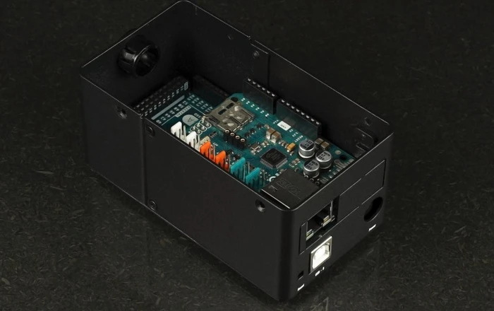 KKSB Aluminiumgehäuse für Arduino Mega Rev3 (inkl. Arduino Shield)/Uno Rev3 (inkl. Arduino Shield), schwarz