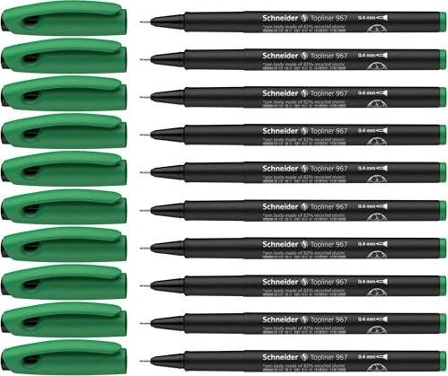 Schneider Topliner 967 Fineliner grün, 10er-Pack