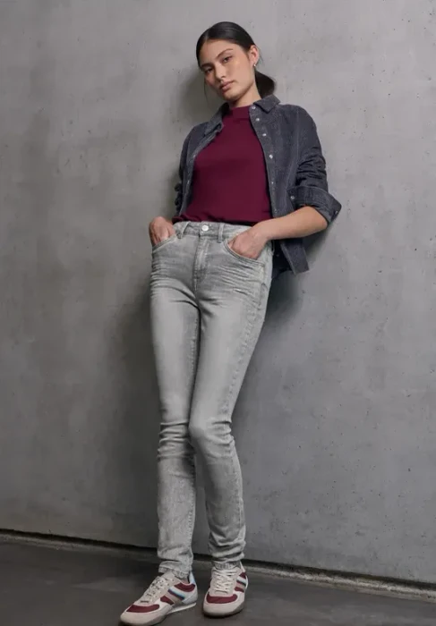 Street One Studio Skinny Jeans light grey random (Damen)