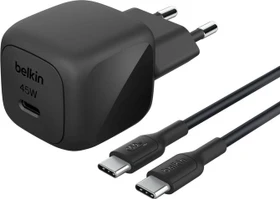 Belkin BoostCharge USB-C-Ladegerät + USB-C/USB-C-Kabel (45W) schwarz
