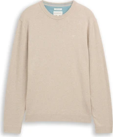 Tom Tailor Basic Baumwolle Strickpullover cashew beige melange (Herren)