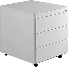 mauser Rollcontainer line, 1x Utensilienauszug, 3x Materialschublade, lichtgrau