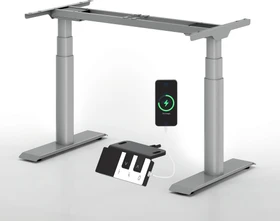 FlexiSpot CylineX Pro elektrisch höhenverstellbares Sitz-Steh-Schreibtischgestell grau