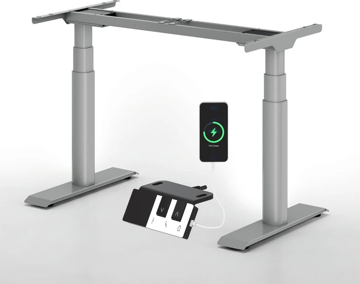 FlexiSpot CylineX Pro elektrisch höhenverstellbares Sitz-Steh-Schreibtischgestell grau