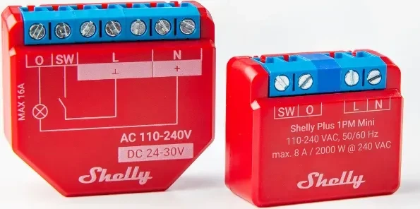 Shelly Plus 1PM Mini, 1-Kanal, Unterputz, Schaltaktor
