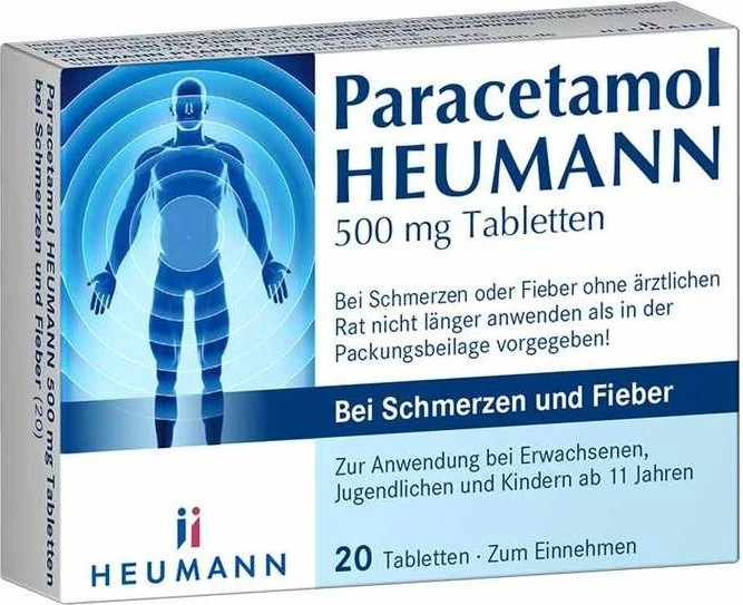Paracetamol 500mg Heumann Tabletten, 20 Stück