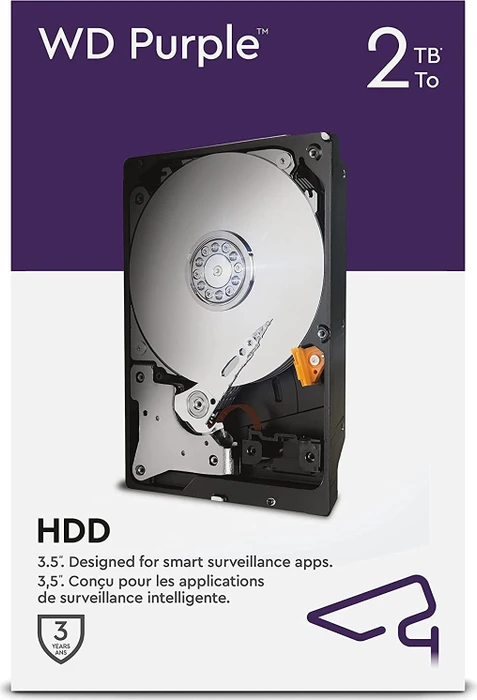 Western Digital WD Purple Surveillance 2TB, 24/7, 512e / 3.5" / SATA 6Gb/s, retail