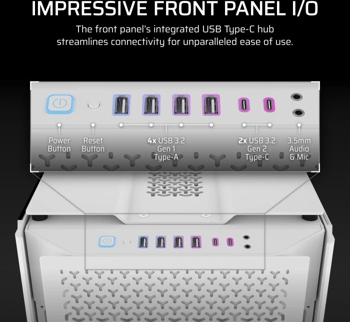 Corsair 9000D RGB Airflow White, Glasfenster