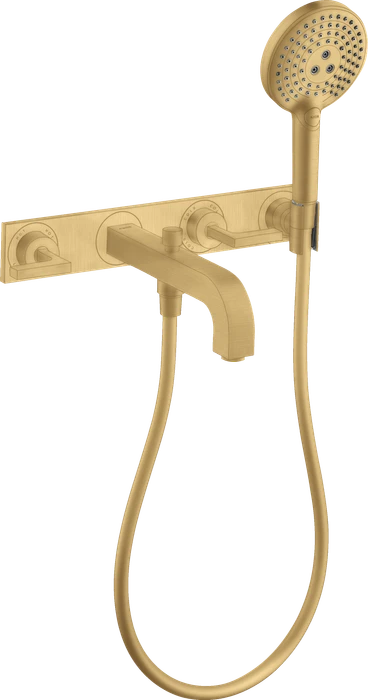 Hansgrohe Axor Citterio 3-Loch Wannenkombination mit Hebelgriffen und Platte brushed goldoptik