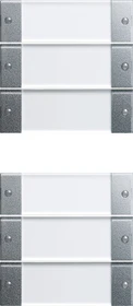Gira System 55 Wippenset mit Beschriftungsfeld 6-fach (3+3), klar alu