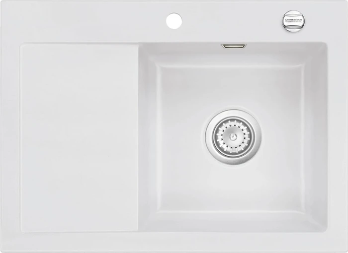 systemceram Mera 70 Einbau Becken rechts mit Ablauffernbedienung satin