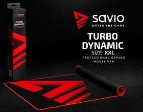 Savio Turbo Dynamic XXL Gaming Mauspad, schwarz/rot