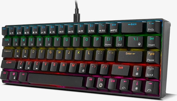 Ozone Tactical Wireless Mini Keyboard, LEDs RGB, Outemu Red, USB/Bluetooth, US