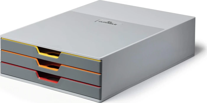 Durable Varicolor 3 Schubladenbox, 3 Schubladen, grau