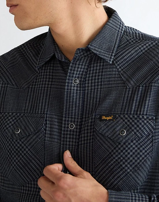 Wrangler Regular Western Hemd langarm healthered indigo (Herren)