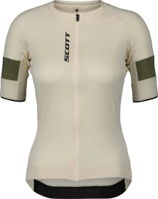 Scott Endurance Pro Trikot kurzarm cotton white/hay green (Damen)
