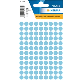 Herma Markierungspunkte 8mm blau hell, 50 Blatt