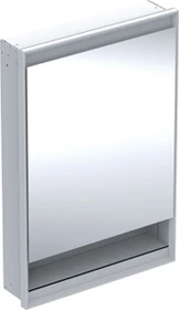Geberit ONE Spiegelschrank ComfortLight, Nische, 1 Türe, UP-Montage, 60cm, Anschlag links, weiß/Aluminium pulverbeschichtet