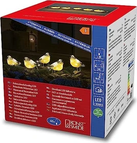 Konstsmide Acryl Motiv Vögel-Set LED 40x warmweiß, 5 Stück