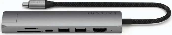 Satechi 7-in-1 Slim Multiport Adapter, Space Grey, USB-C 3.1 [Stecker]