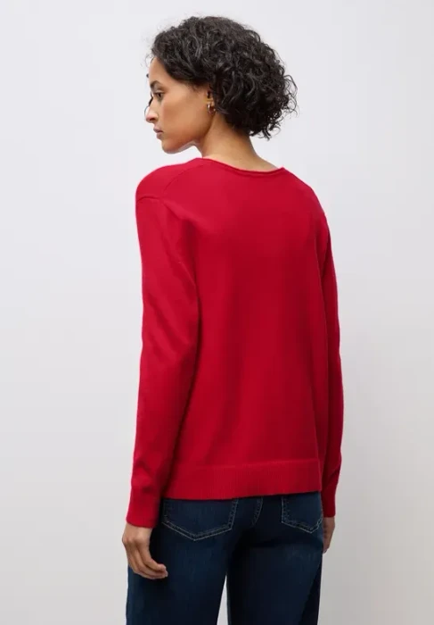 Street One Kuscheliger V-Neck Pullover racing red (Damen)