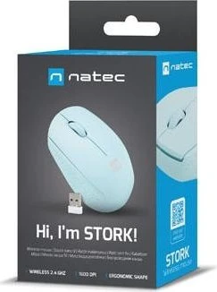 Natec Stork Wireless Mouse hellblau, USB