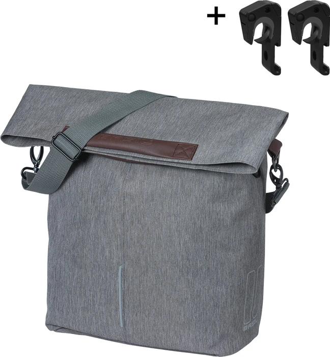 Basil City Shopper MIK Hooks Gepäcktasche grey melee