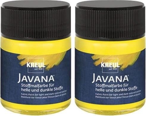 Kreul Javana Stoffmalfarbe für helle und dunkle Stoffe, gelb, 50ml
