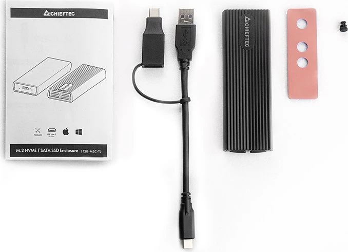 Chieftec externes Gehäuse M.2 NVMe SSD, USB-C 3.1
