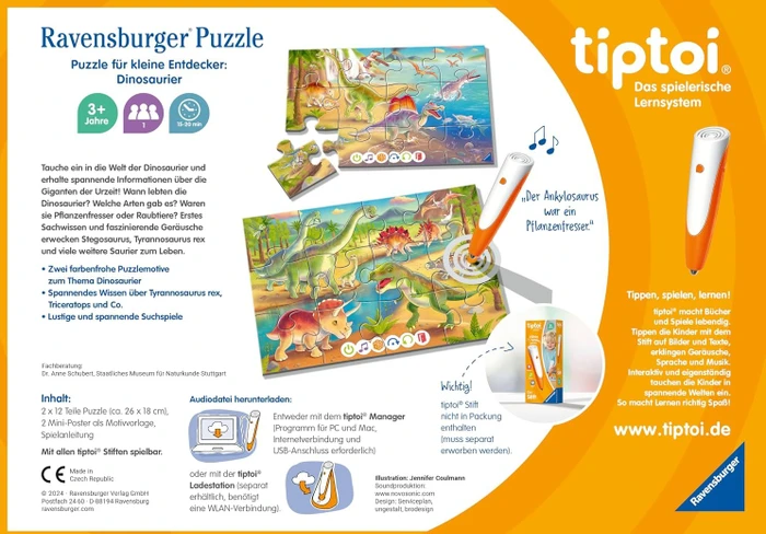 Ravensburger tiptoi Puzzle: Puzzle für kleine Entdecker: Dinosaurier