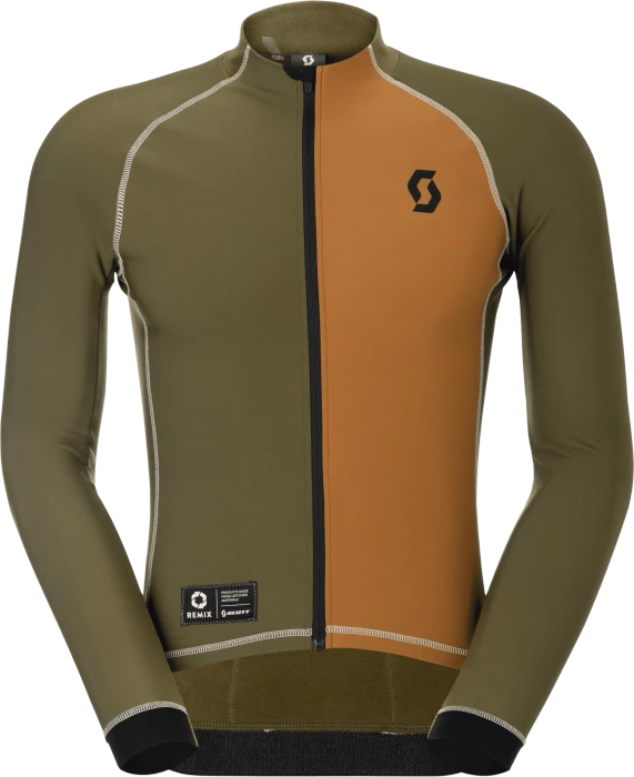 Scott Pro Warm LS-Remix Trikot langarm bread brown/fir green (Herren)