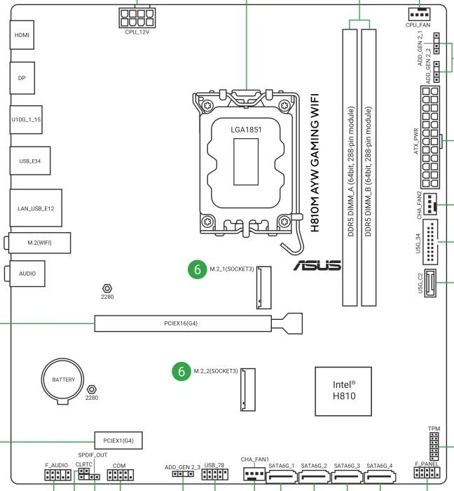ASUS H810M AYW Gaming WIFI (Intel 1851)