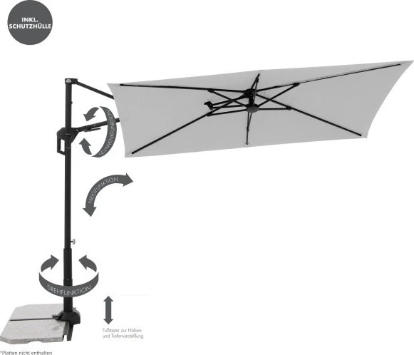 Doppler Active Sonnenschirm 240x135cm hellgrau