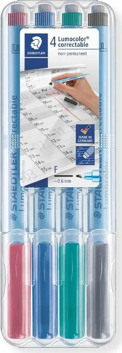 Staedtler Lumocolor 305 F correctable sortiert, 4er-Set