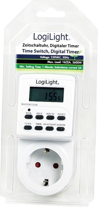 LogiLight digitale Wochenzeitschaltuhr, weiß