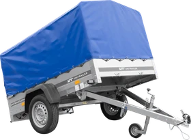 Unitrailer Garden Trailer 201 Kipp mit Stützrad, blauer Hochplane und Hochspriegel