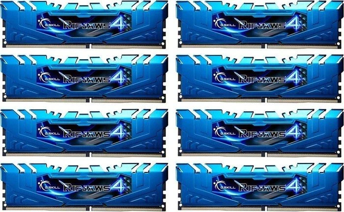 G.Skill RipJaws 4 blau UDIMM 32GB Kit, DDR4-3000, CL15-16-16-35
