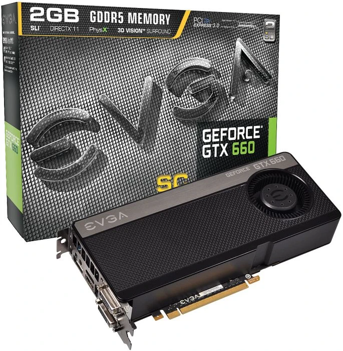 EVGA GeForce GTX 660 Superclocked, 2GB GDDR5, 2x DVI, HDMI, DP