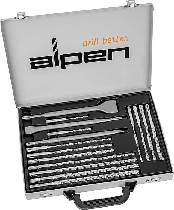 Alpen Force X Kit 16 Bohrer-/Meißel-Zubehörset inkl. Koffer, 16-tlg.