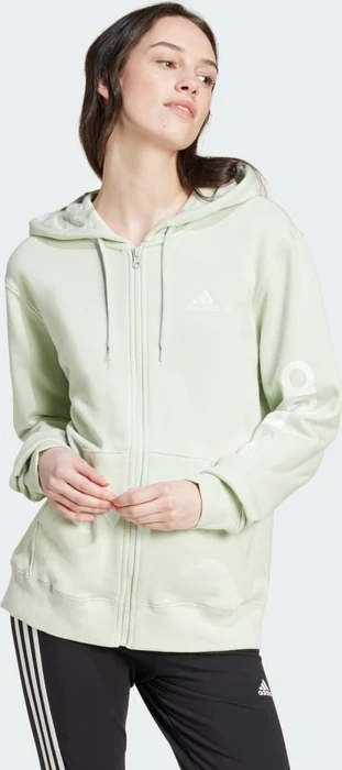 adidas Essentials Linear French Terry Hoodie linen green (Damen)