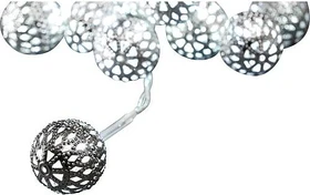 Konstsmide Dekolichterkette Bälle silber LED 10x warmweiß