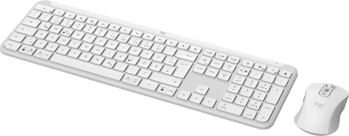 Logitech MK950 Signature Slim Combo Off-White, Logi Bolt, USB/Bluetooth, DE