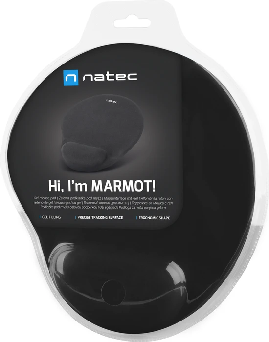 Natec Marmot Ergonomisches Mauspad mit Handballenauflage schwarz