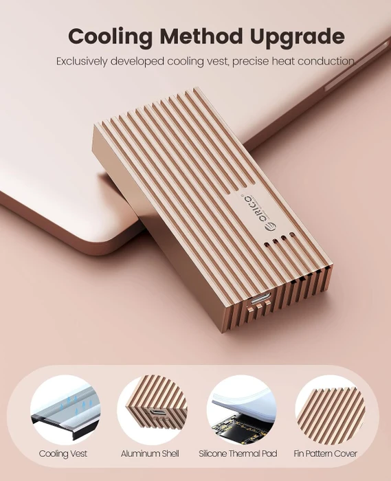 Orico 40Gbps USB4 NVMe Enclosure, Rose Gold, USB4