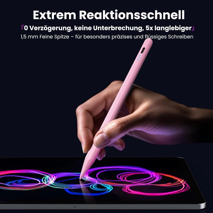 Kingone Stylus Pen Stift für iPad 2018-2026, rosa, USB-C